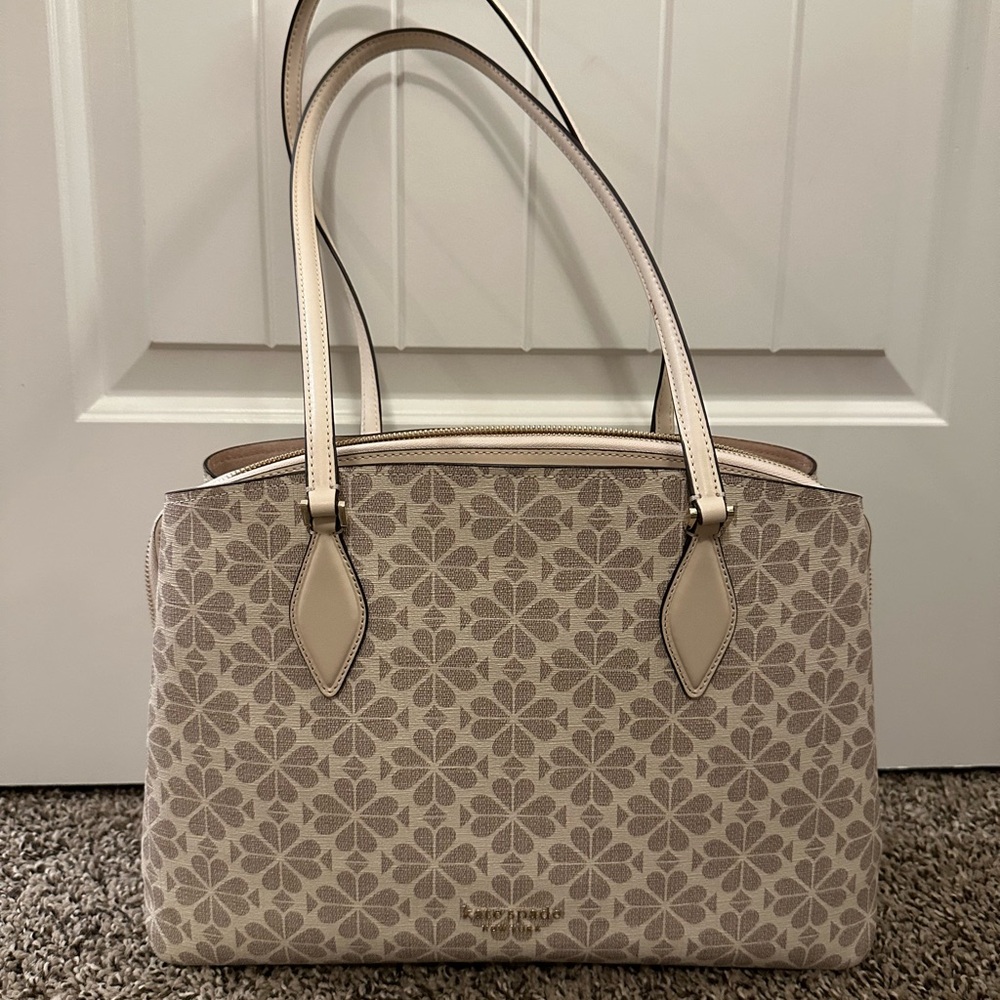 Kate Spade Beige Floral Tote Bag